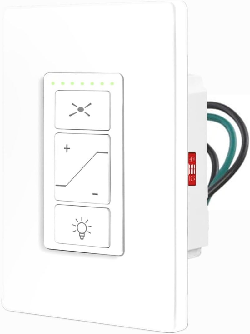 53T Universal Ceiling Fan Wall Remote Control, 3 Speed, Light Dimmer,Dip Switch Compatible with Hampton Bay Harbor Breeze Hunter(Wall Control(no Included Receiver)) - Image 1